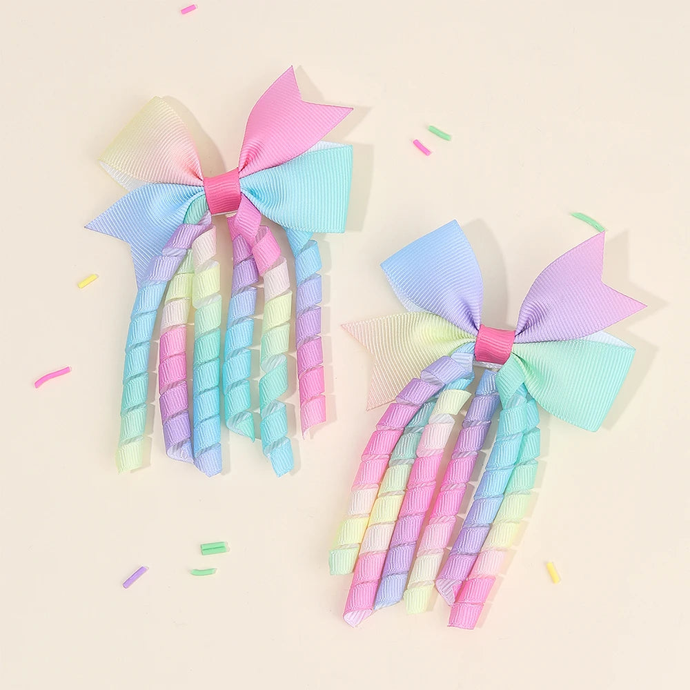 Unicorn Bow Hair Clips for Girls