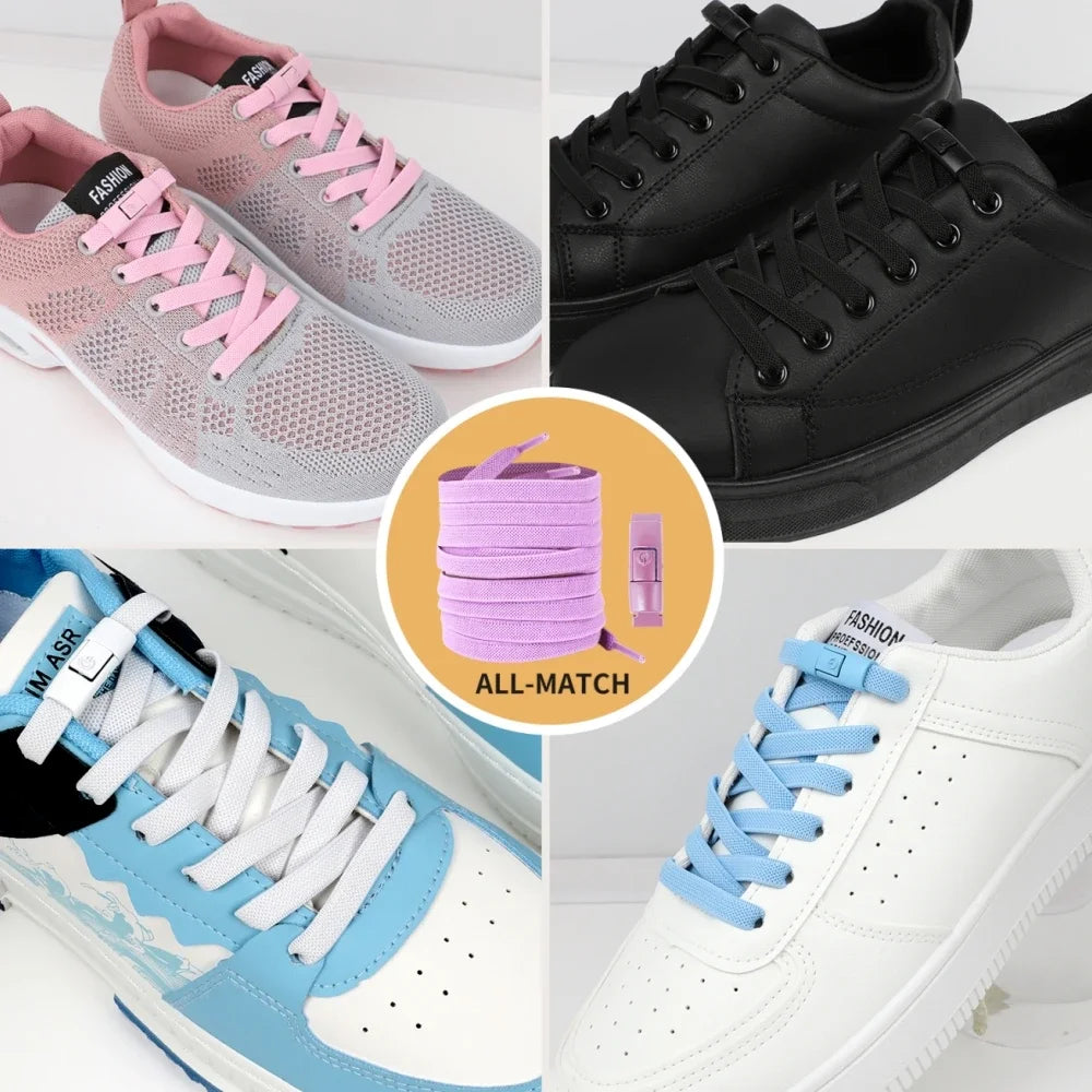 No Tie Elastic Shoelaces for Sneakers - Easy Lock System