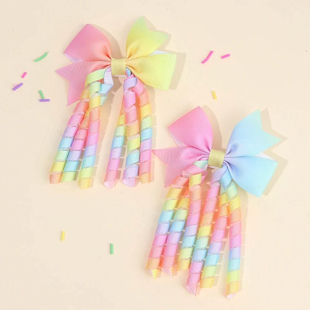 Unicorn Bow Hair Clips for Girls