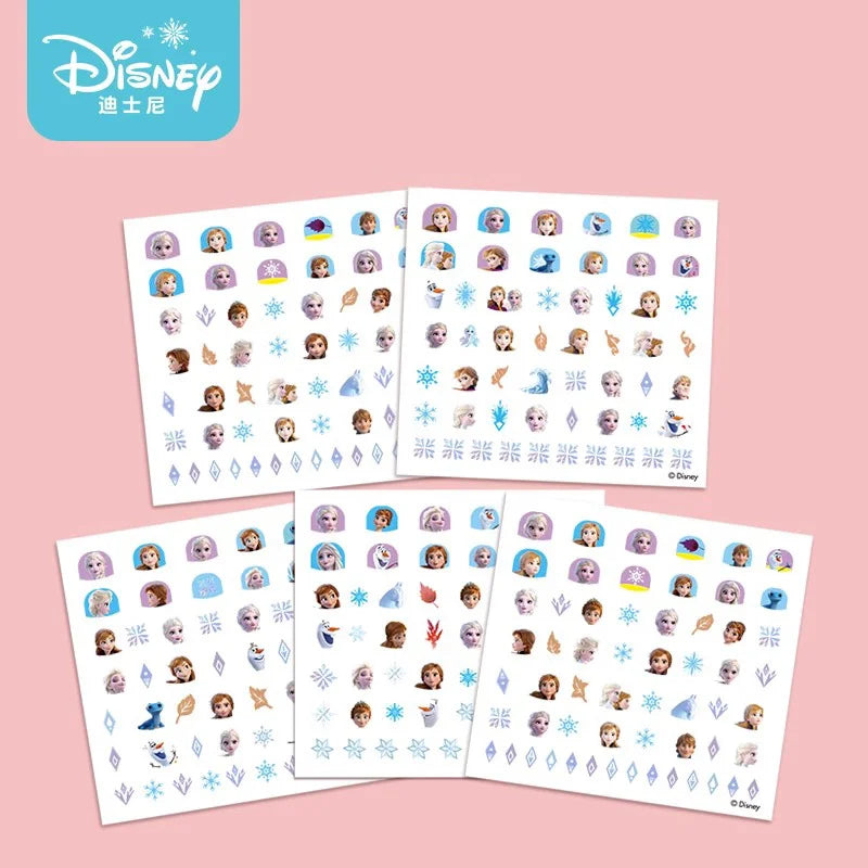 Disney Cartoon Frozen Princess Snow White Makeup Nail Stickers 250 Pcs Mermaid Stitch Stickers Toy For Kids DIY