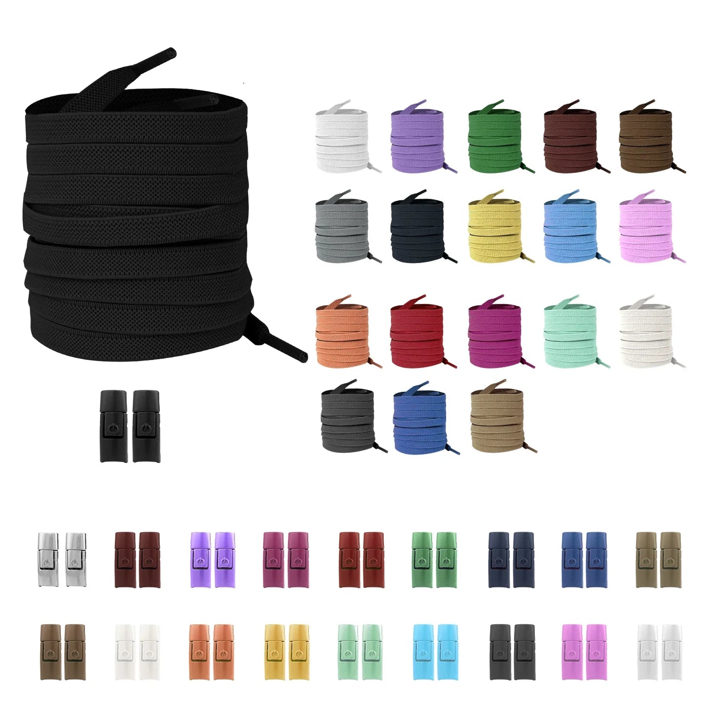 No Tie Elastic Shoelaces for Sneakers - Easy Lock System