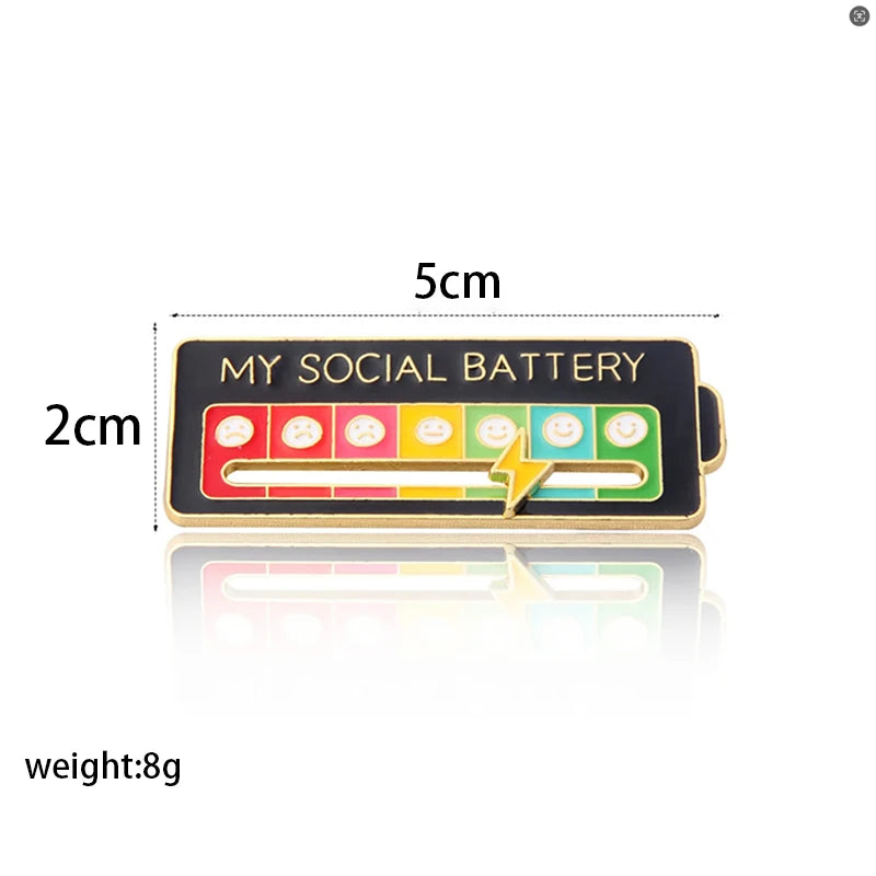 Social Battery Expression Brooch - Mood Conversion Badge