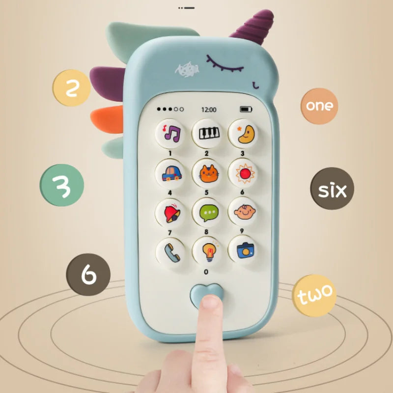 Educational Music Phone Toy for Infants with Teether