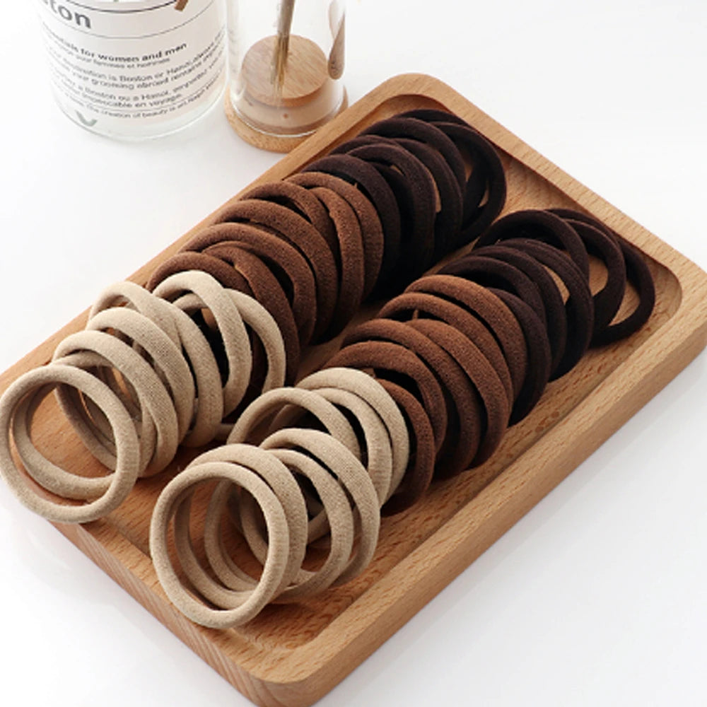 High-Elastic Rubber Hair Bands - Black & White Packs