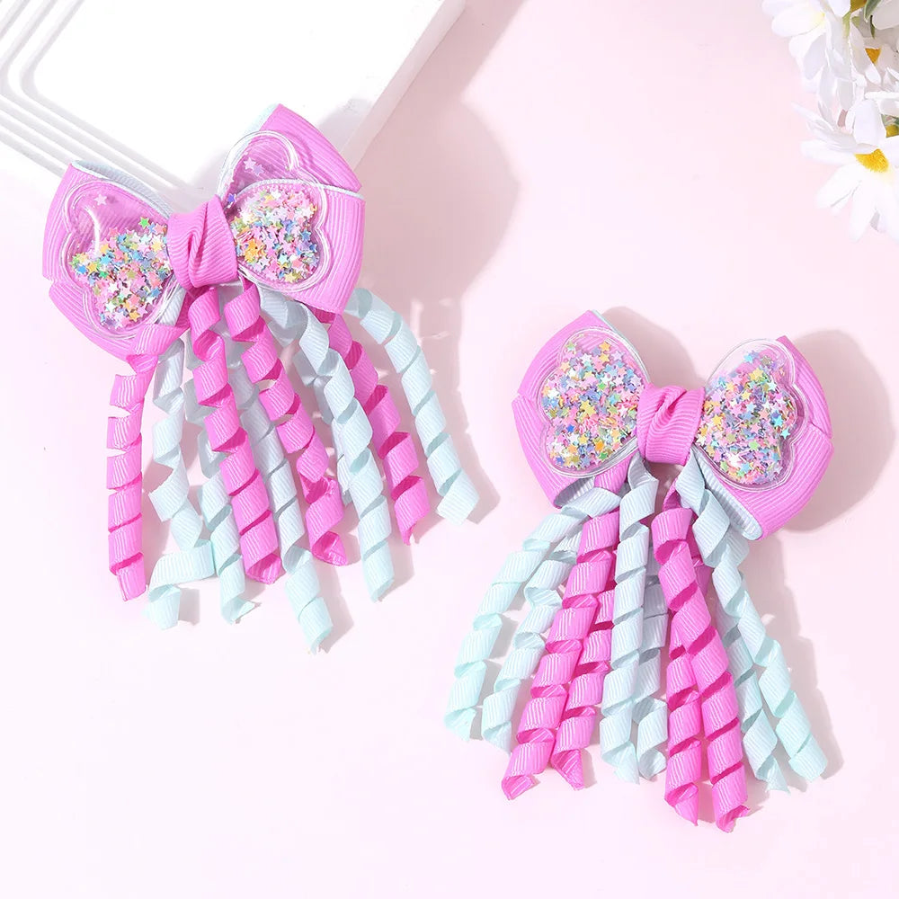 Unicorn Bow Hair Clips for Girls