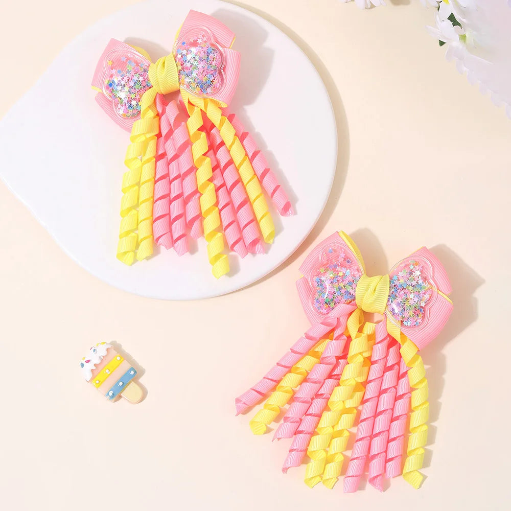 Unicorn Bow Hair Clips for Girls