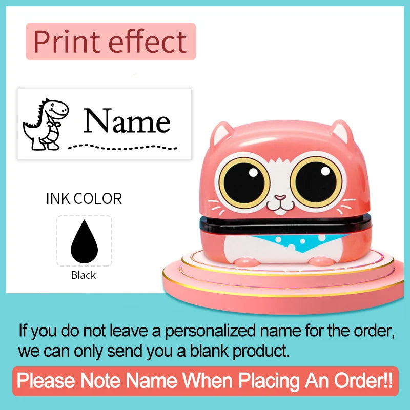 Custom Baby Name Stamp Set - Waterproof Ink Seal for Kids