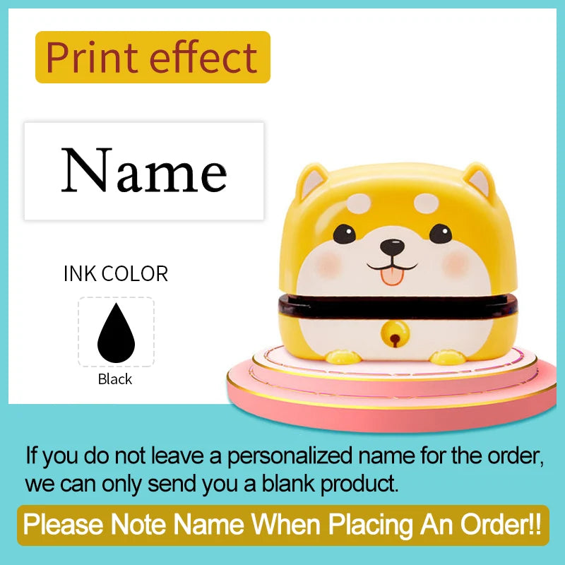 Custom Baby Name Stamp Set - Waterproof Ink Seal for Kids