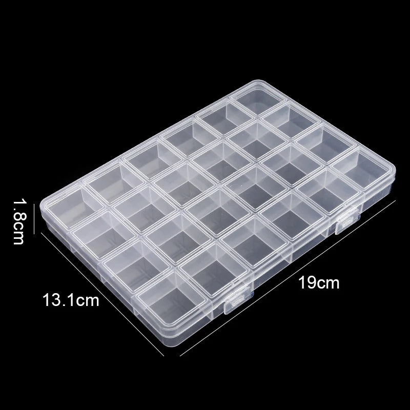 Clear Plastic Jewelry Organizer Box for Beads and Earrings
