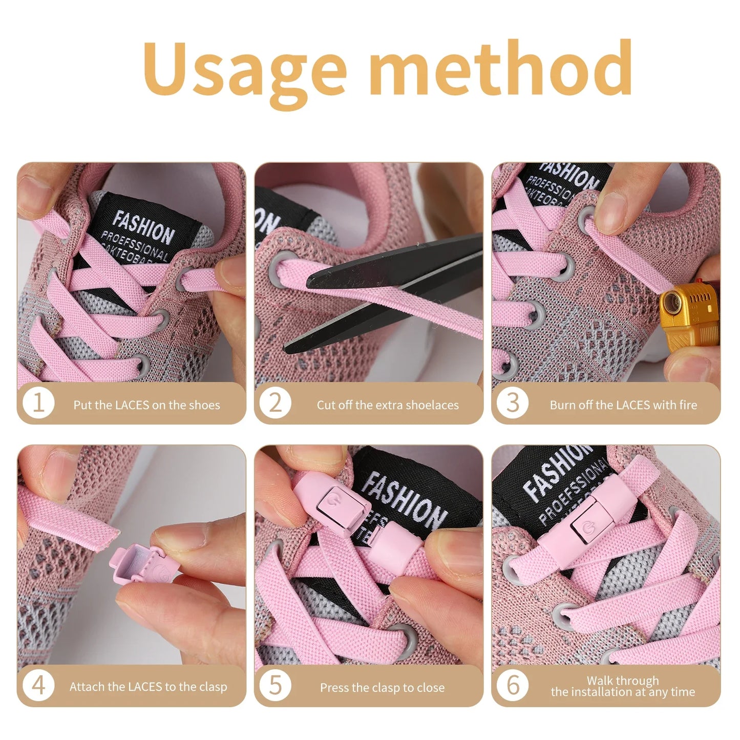 No Tie Elastic Shoelaces for Sneakers - Easy Lock System