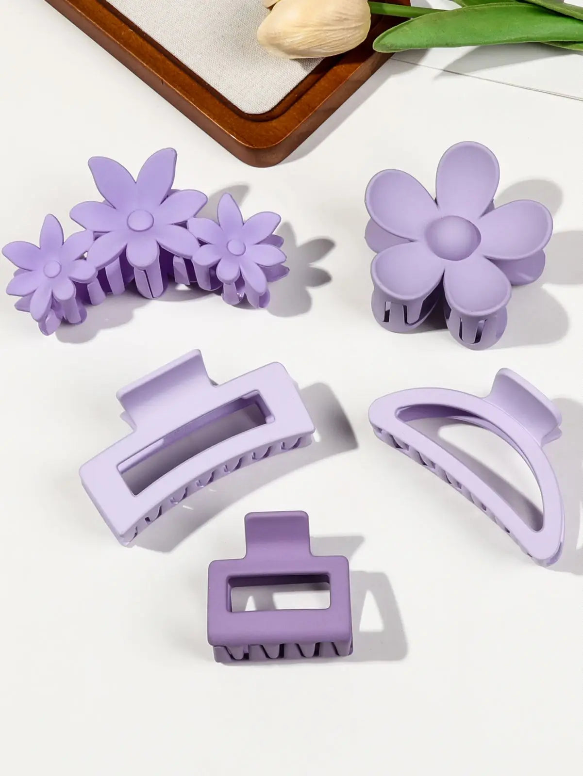 Colorful Big Hair Claw Clips - 5 Pack