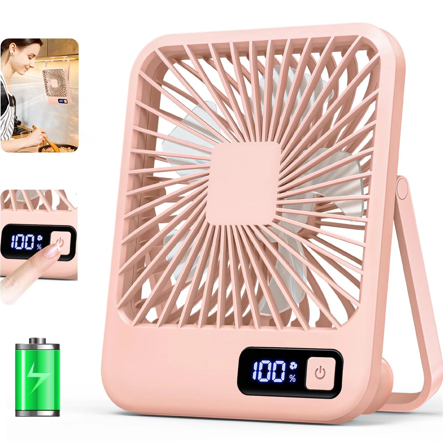 Portable USB Desk Fan - Rechargeable & Adjustable
