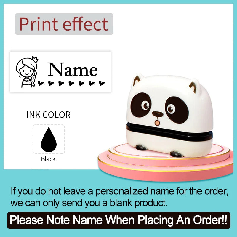 Custom Baby Name Stamp Set - Waterproof Ink Seal for Kids