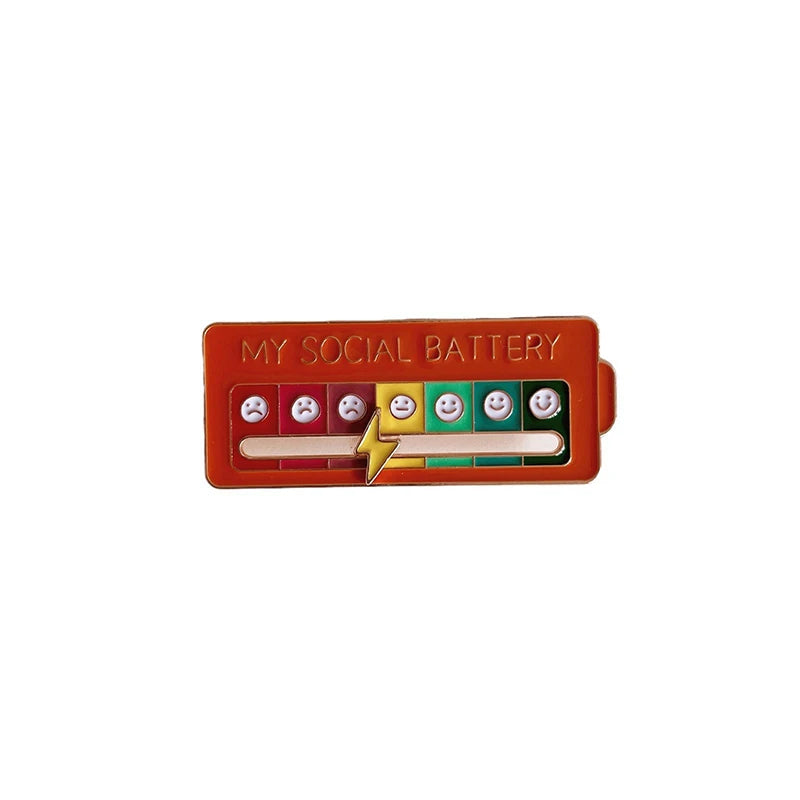 Social Battery Expression Brooch - Mood Conversion Badge
