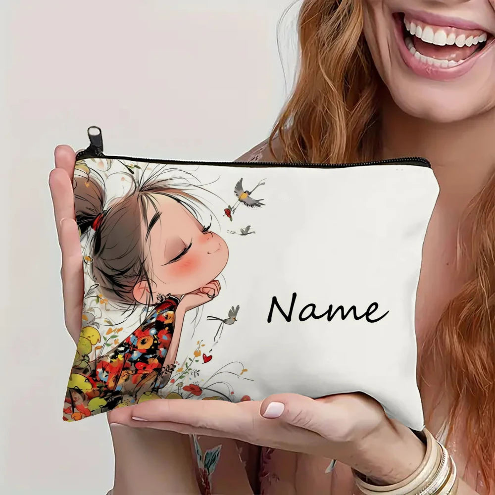 Personalized Vintage Girl Pattern Cosmetic Bag