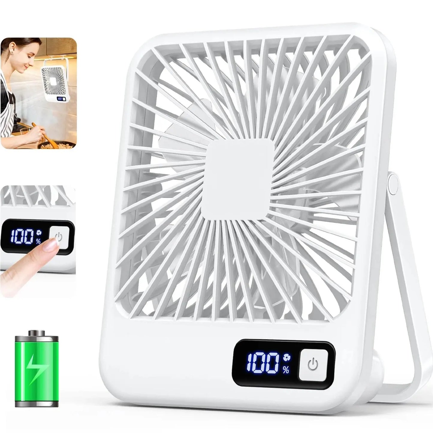 Portable USB Desk Fan - Rechargeable & Adjustable