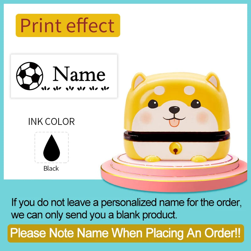 Custom Baby Name Stamp Set - Waterproof Ink Seal for Kids