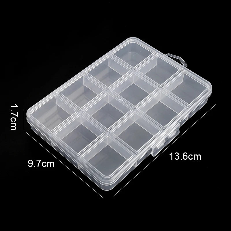Clear Plastic Jewelry Organizer Box for Beads and Earrings