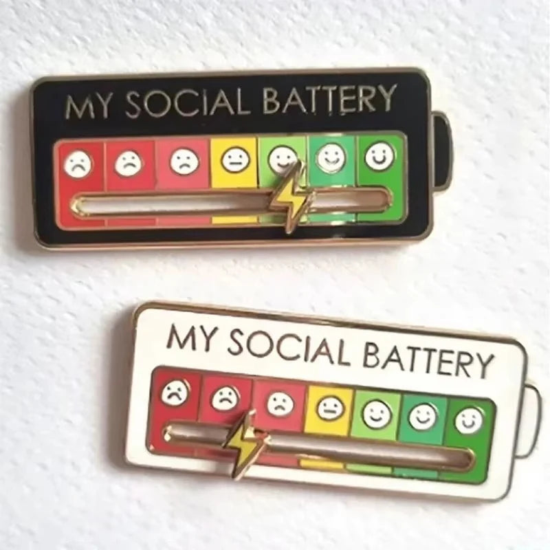Social Battery Expression Brooch - Mood Conversion Badge