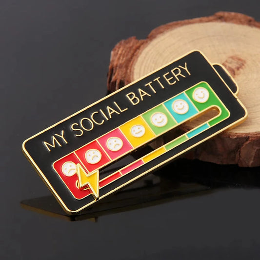 Social Battery Expression Brooch - Mood Conversion Badge