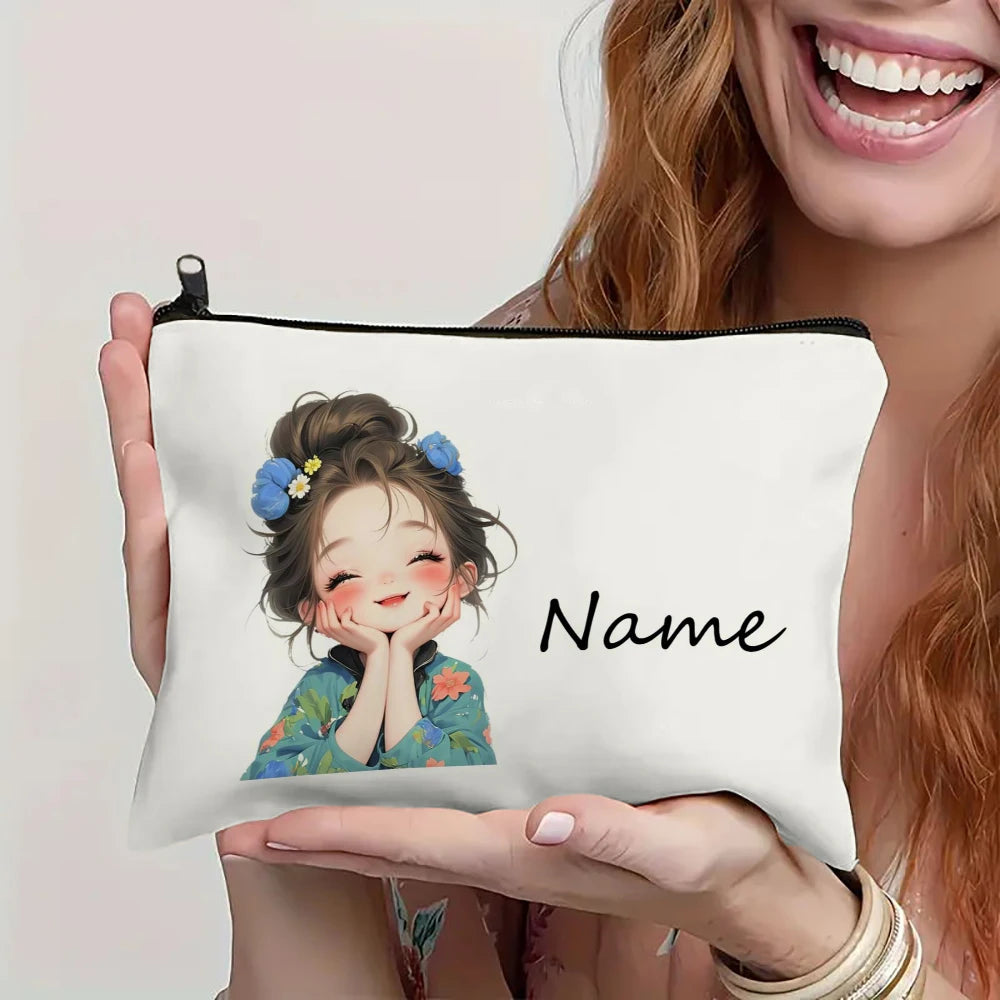 Personalized Vintage Girl Pattern Cosmetic Bag