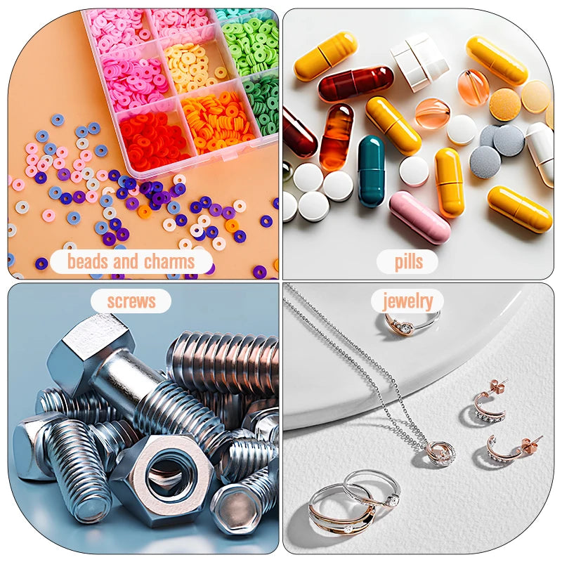 Clear Plastic Jewelry Organizer Box for Beads and Earrings