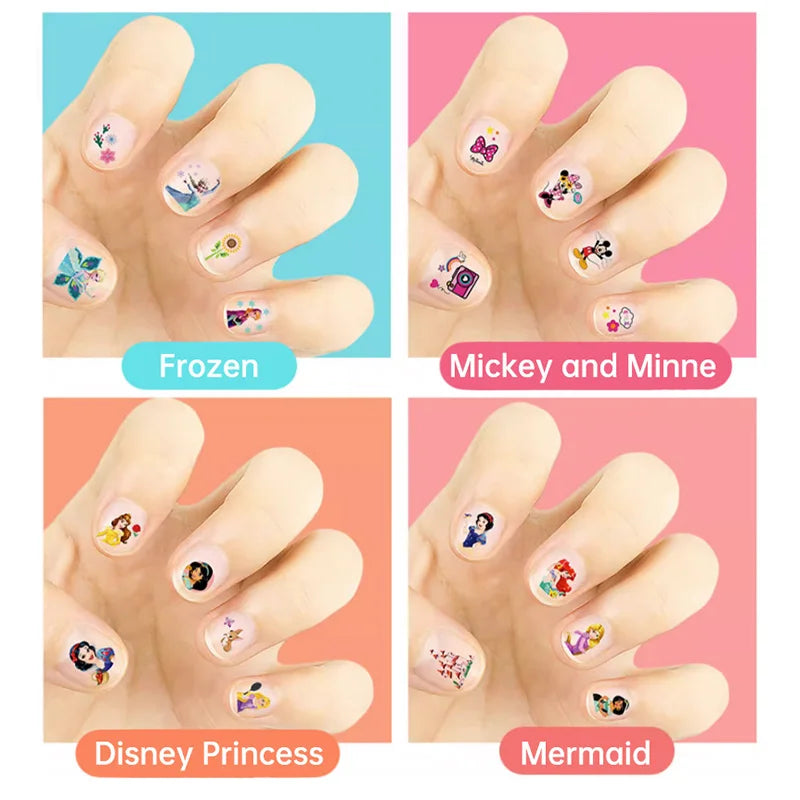 Disney Cartoon Frozen Princess Snow White Makeup Nail Stickers 250 Pcs Mermaid Stitch Stickers Toy For Kids DIY