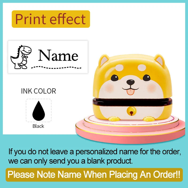 Custom Baby Name Stamp Set - Waterproof Ink Seal for Kids