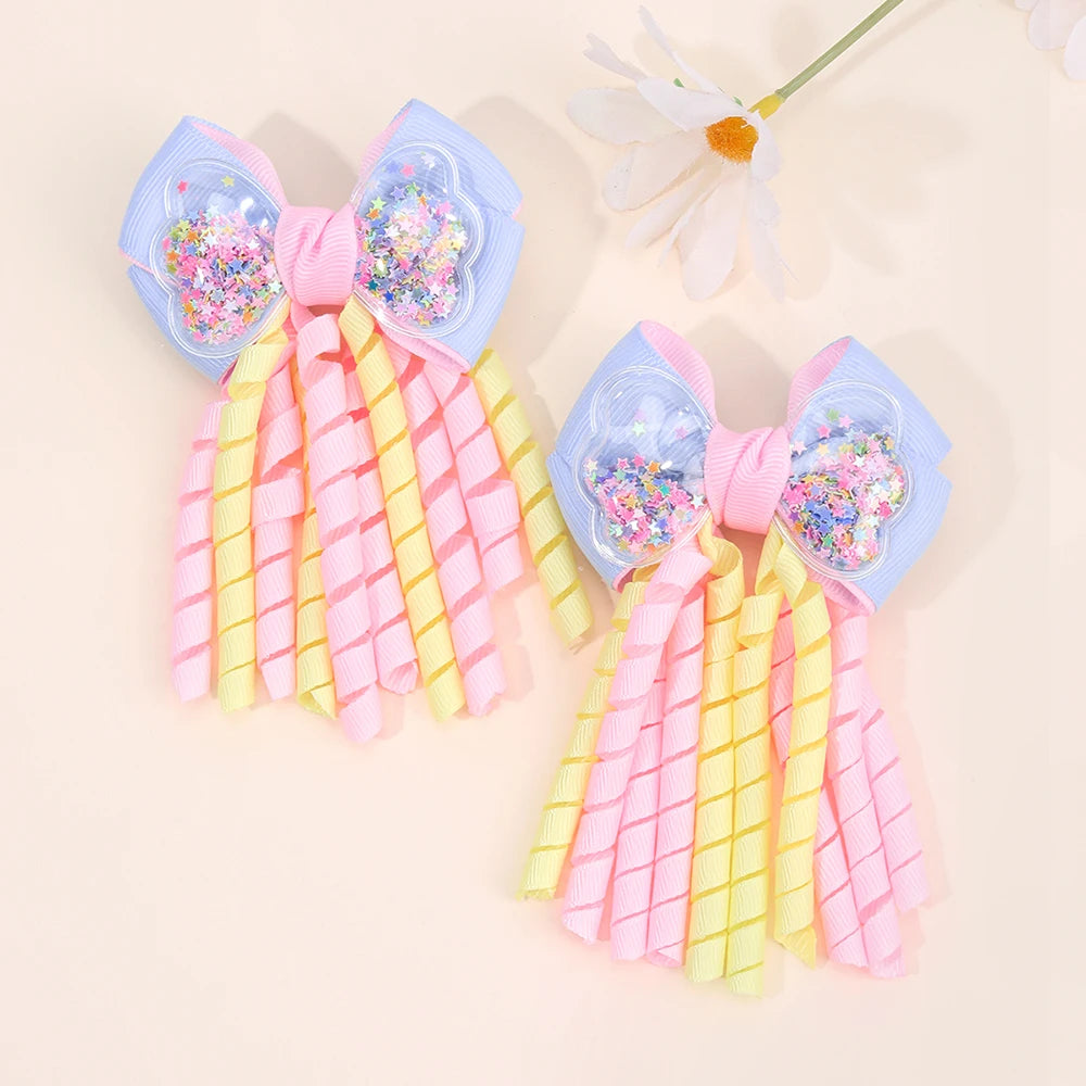 Unicorn Bow Hair Clips for Girls