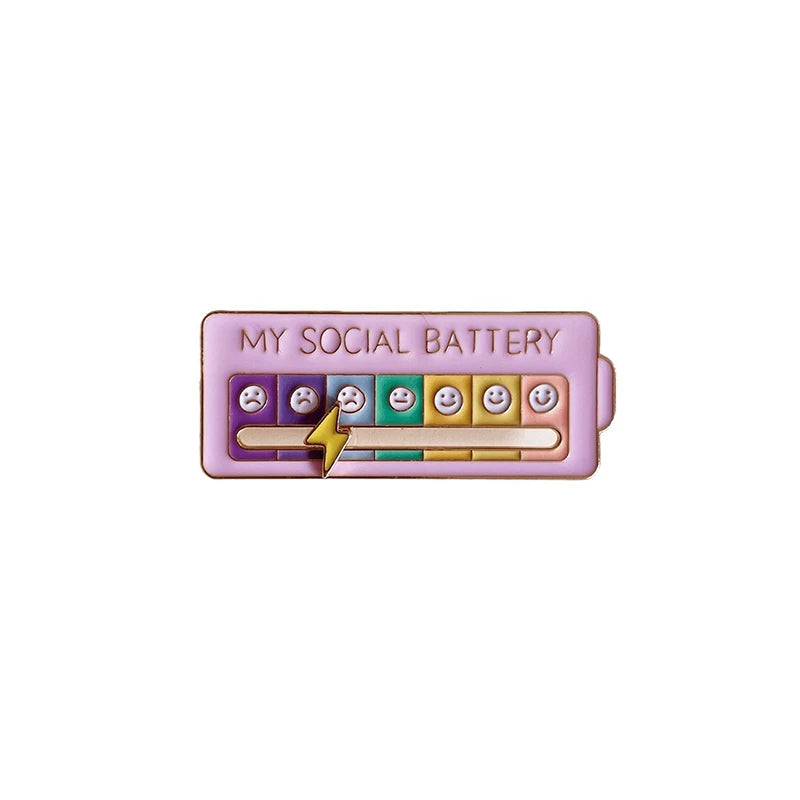 Social Battery Expression Brooch - Mood Conversion Badge