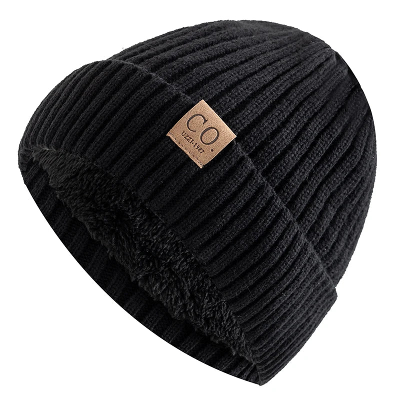 Fur-Lined Two-Tone Knitted Winter Beanie