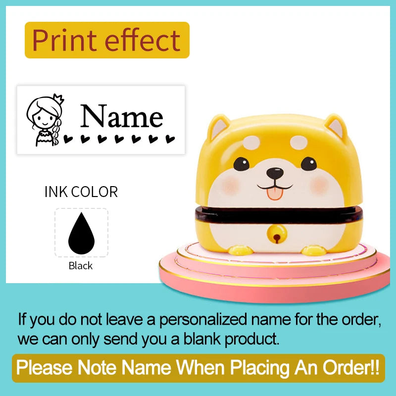 Custom Baby Name Stamp Set - Waterproof Ink Seal for Kids