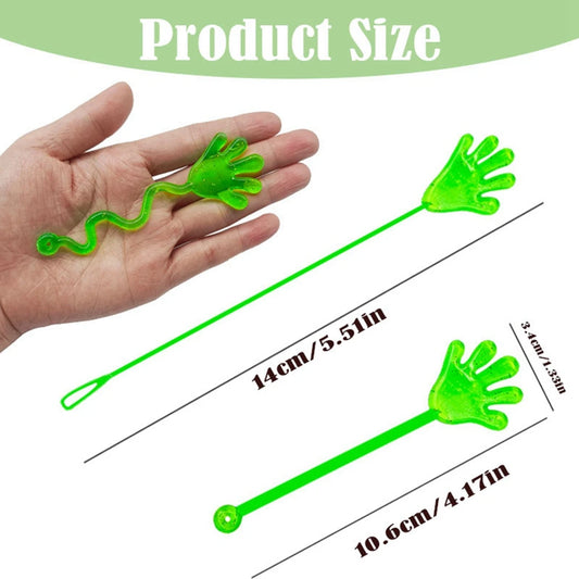 12PCS Glitter Sticky Hands - Mini Stretchy Sensory Stress Relief Toys