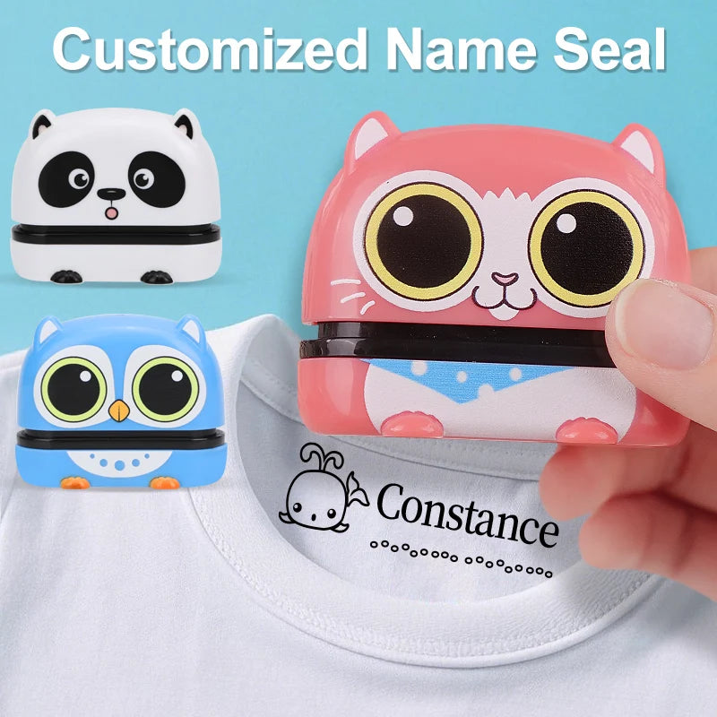 Custom Baby Name Stamp Set - Waterproof Ink Seal for Kids