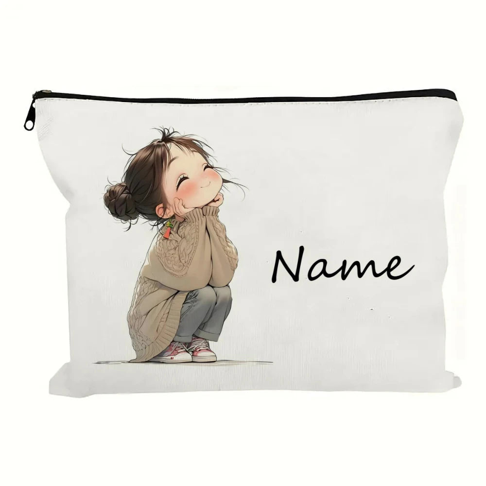 Personalized Vintage Girl Pattern Cosmetic Bag