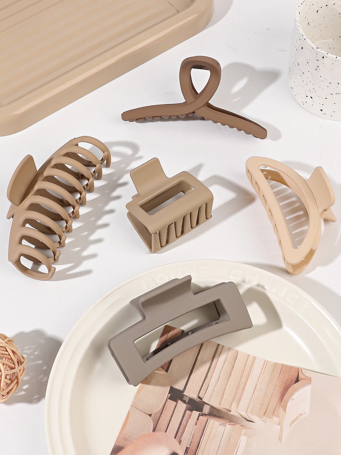 Colorful Big Hair Claw Clips - 5 Pack