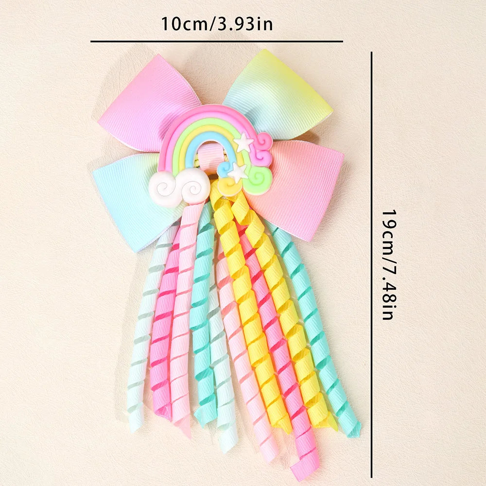 Unicorn Bow Hair Clips for Girls