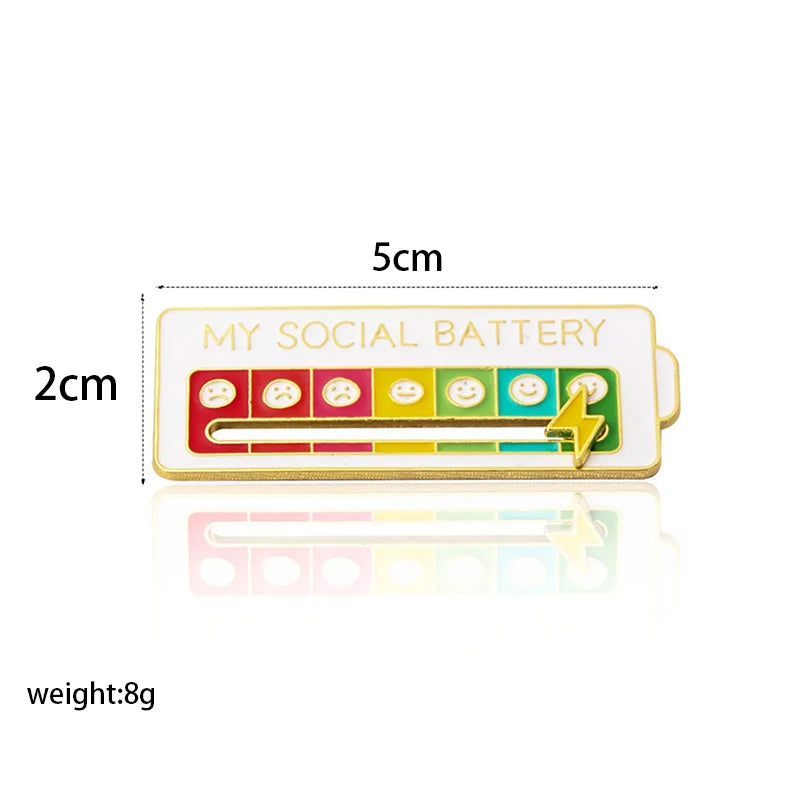 Social Battery Expression Brooch - Mood Conversion Badge