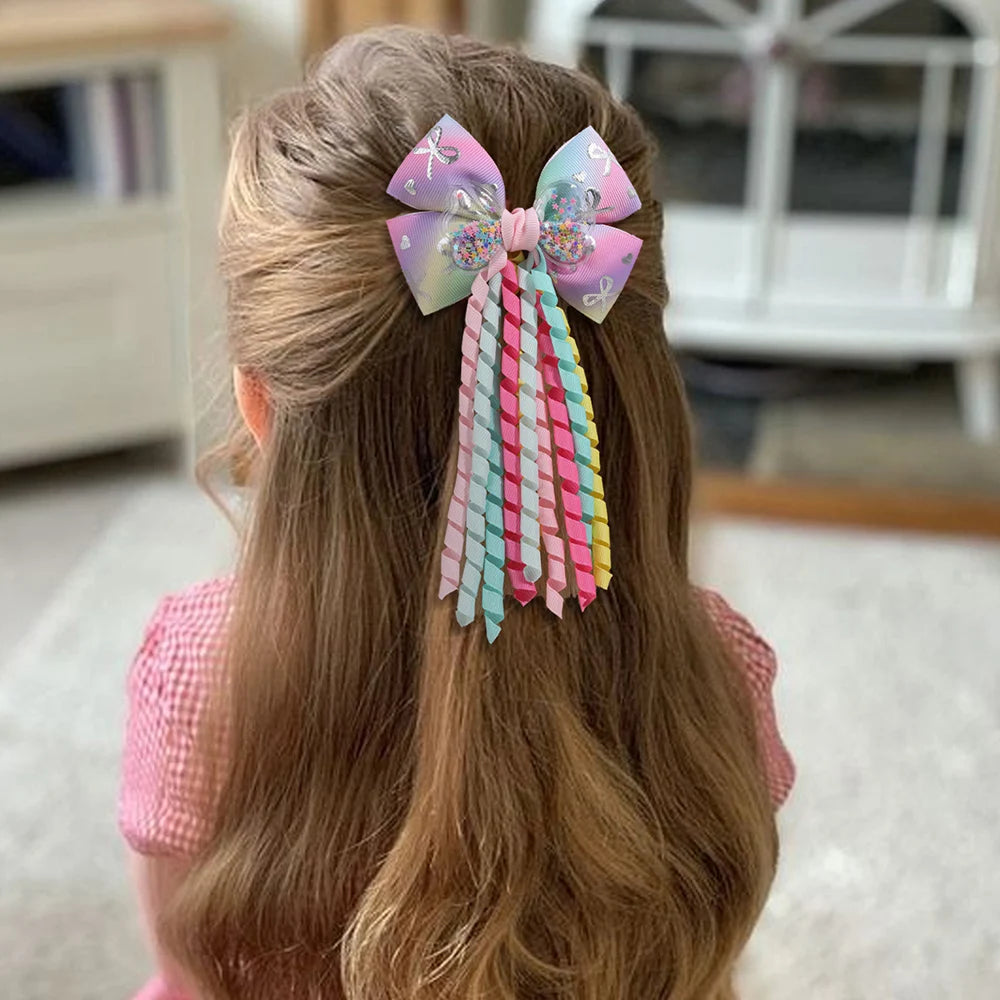 Unicorn Bow Hair Clips for Girls