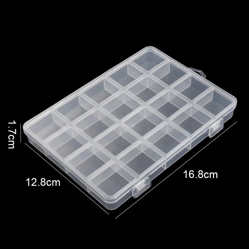 Clear Plastic Jewelry Organizer Box for Beads and Earrings