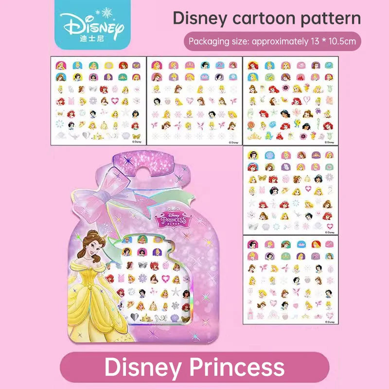 Disney Cartoon Frozen Princess Snow White Makeup Nail Stickers 250 Pcs Mermaid Stitch Stickers Toy For Kids DIY