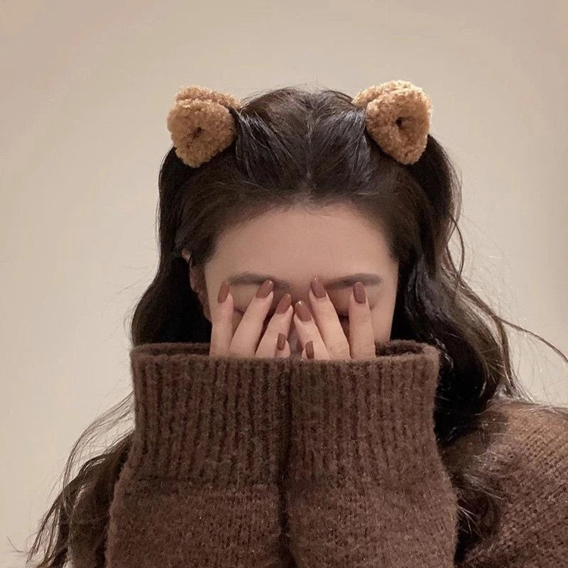 Cute Plush Cat Ears Hair Clips for Girls