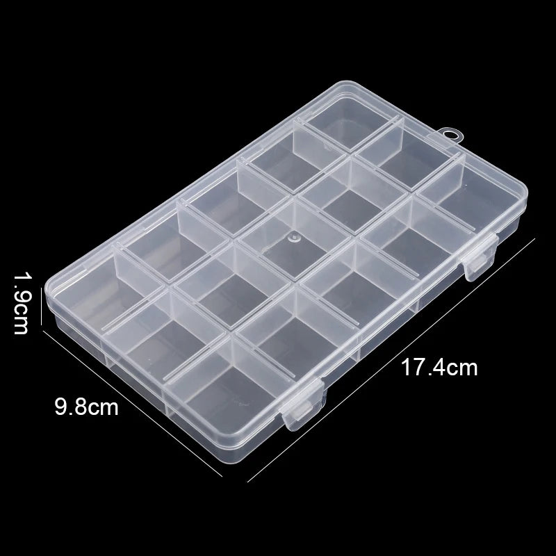 Clear Plastic Jewelry Organizer Box for Beads and Earrings