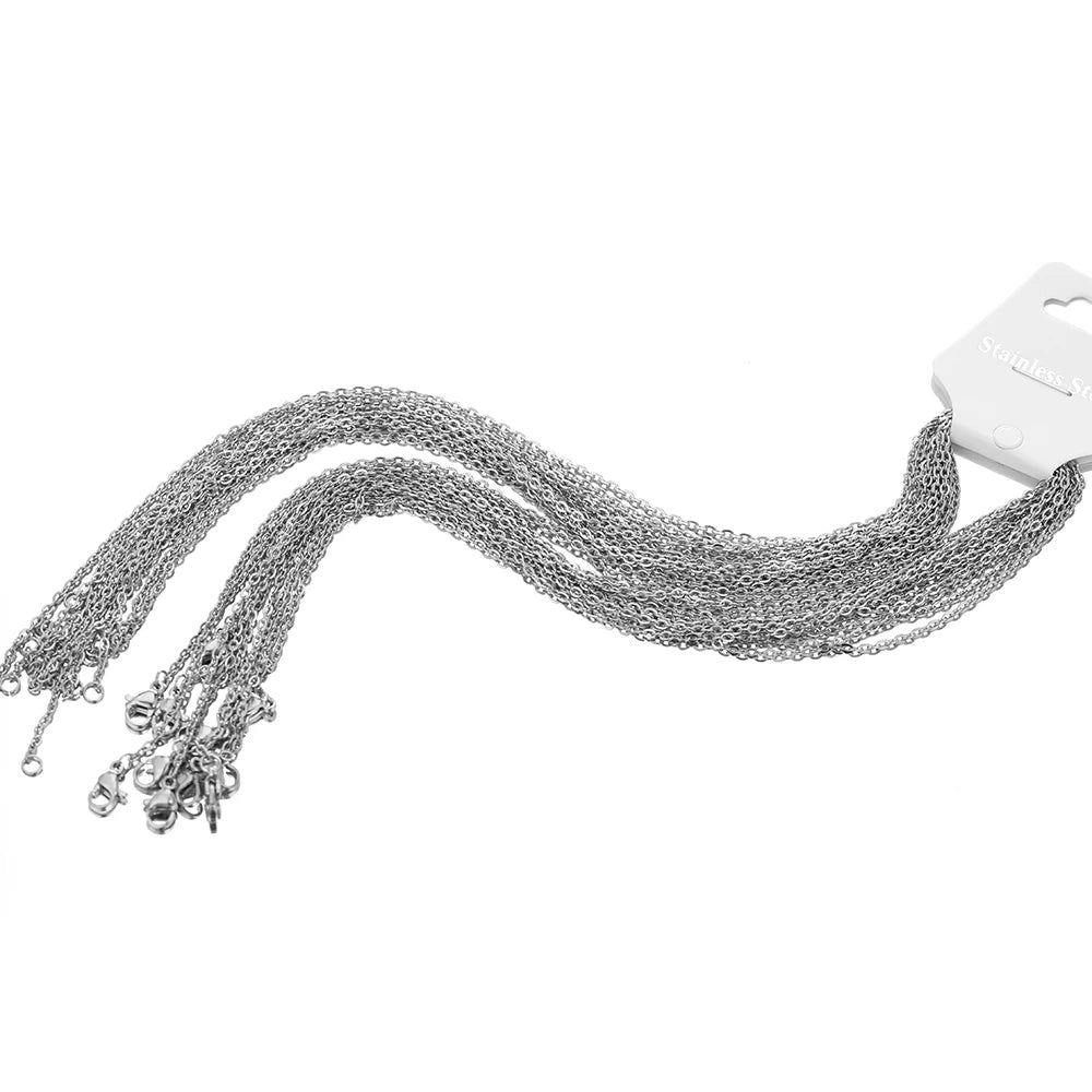 Gold Stainless Steel Link Chains - 10 Pcs for DIY Jewelry