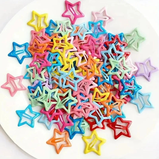 20pcs Colorful Star BB Hair Clips Adorable Hair Decoration for Girls and Kids Lovely Barrettes and Headwear Accessories