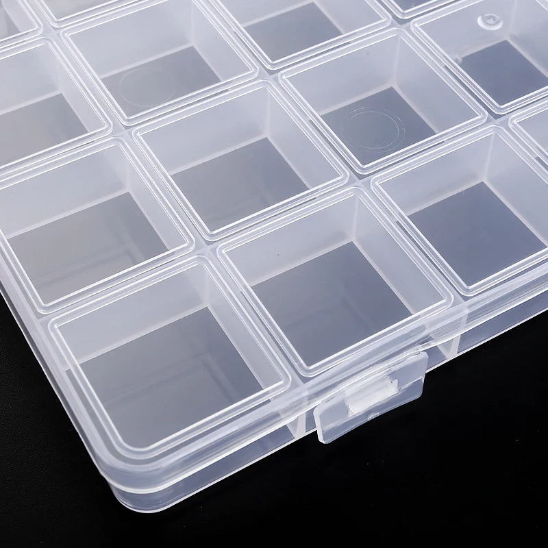 Clear Plastic Jewelry Organizer Box for Beads and Earrings