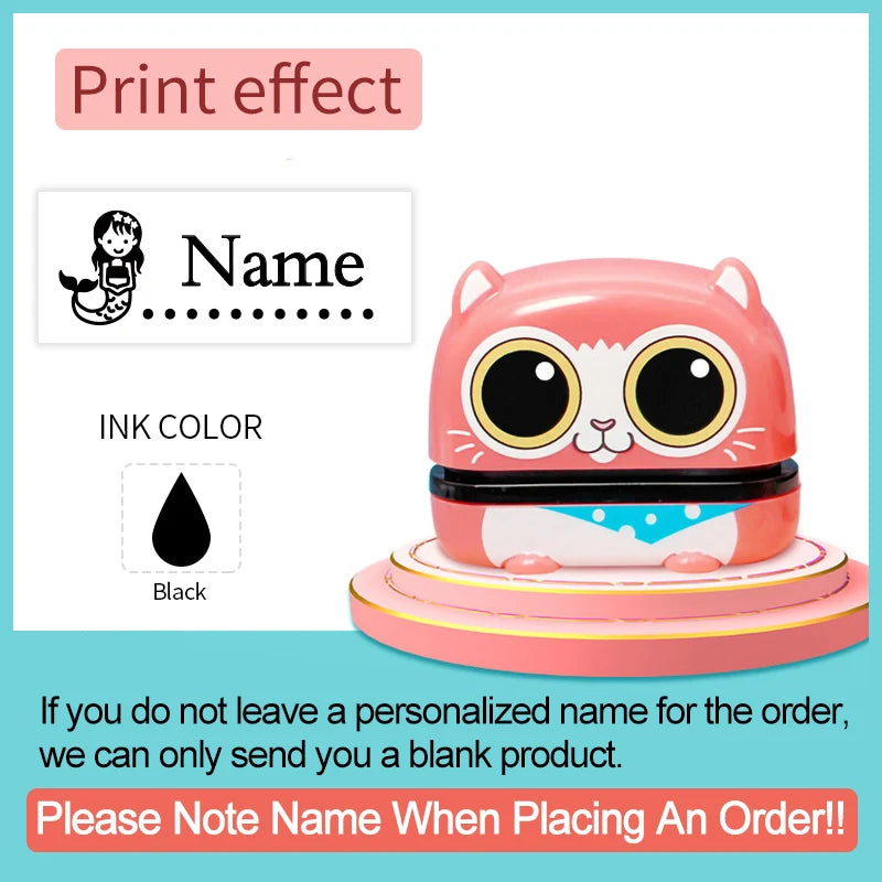 Custom Baby Name Stamp Set - Waterproof Ink Seal for Kids